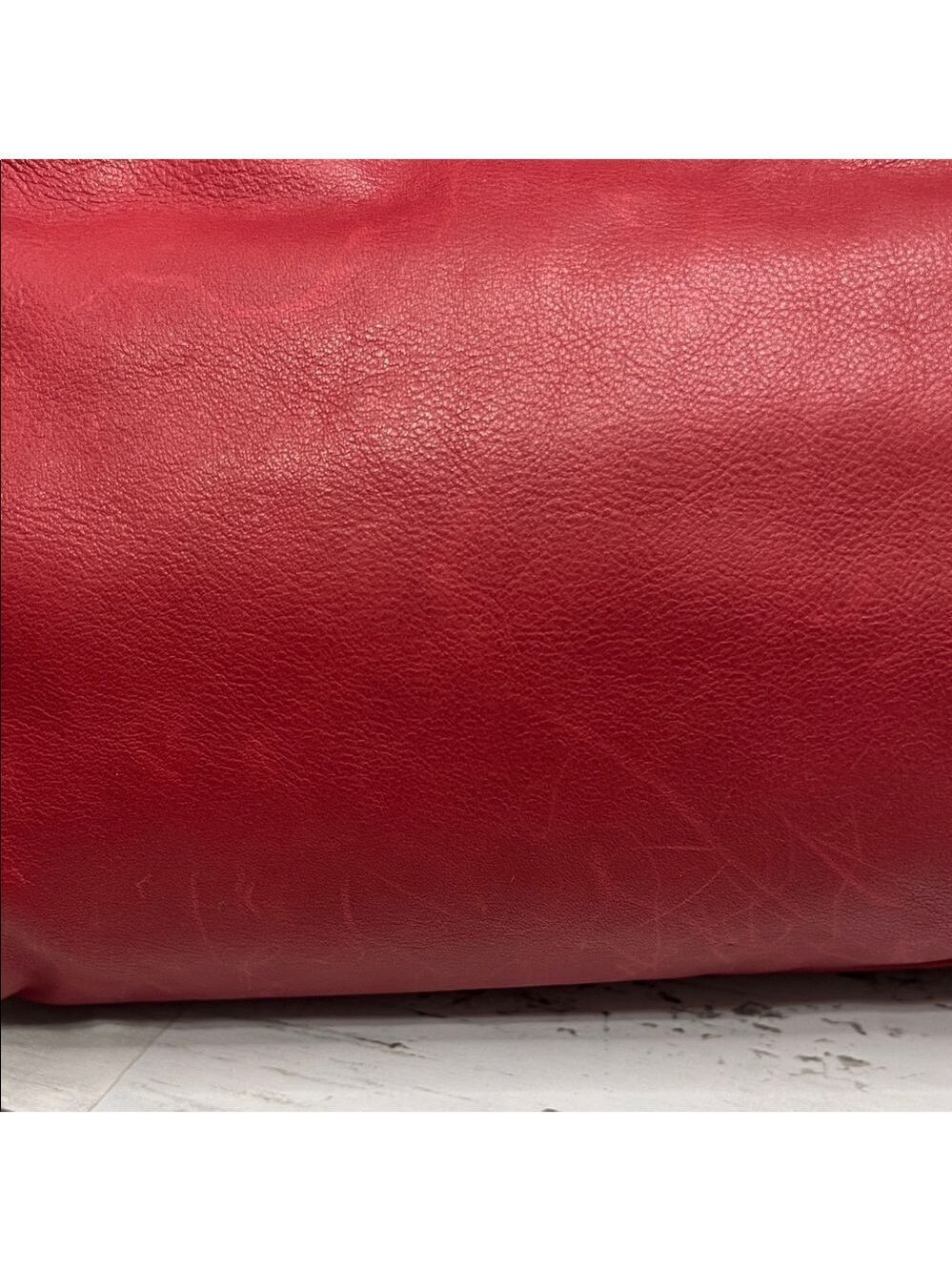 Gerard Darel Red Leather Satchel Shoulder Crossbody Bag 24h Mini Designer Purse - Picture 6 of 13
